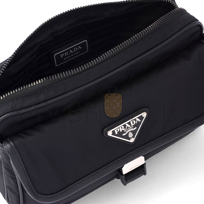 Pra*a re-nylon and saffiano leather shoulder bag 2vh133 (22*16*5cm)